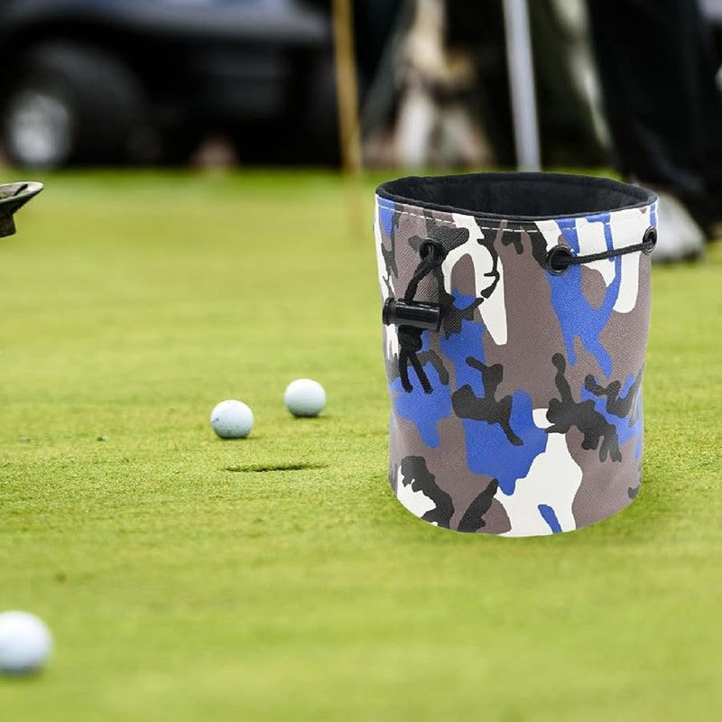 حقيبة تخزين كرات الجولف المصنوعة من الجلد البولي المقاوم للماء الأزرق بحبل سحب مقاس 5.91 × 5.51 بوصة - Image 4